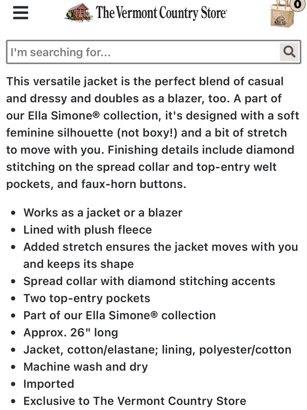 Vermont Country Store Ella Simone Soft Knit Jacket With Plush Lining size XL - Picture 11 of 11